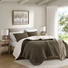 Waffle Knit Chenille Comforter Set Full/Queen Waffle Knit Chenille Comforter Set Full/Queen