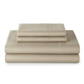 4-Piece 100% Cotton 400 Thread Count Performance Sheet Set, Almond Biscuit, Queen 4-Piece 100% Cotton 400 Thread Count Performance Sheet Set, Almond Biscuit, Queen
